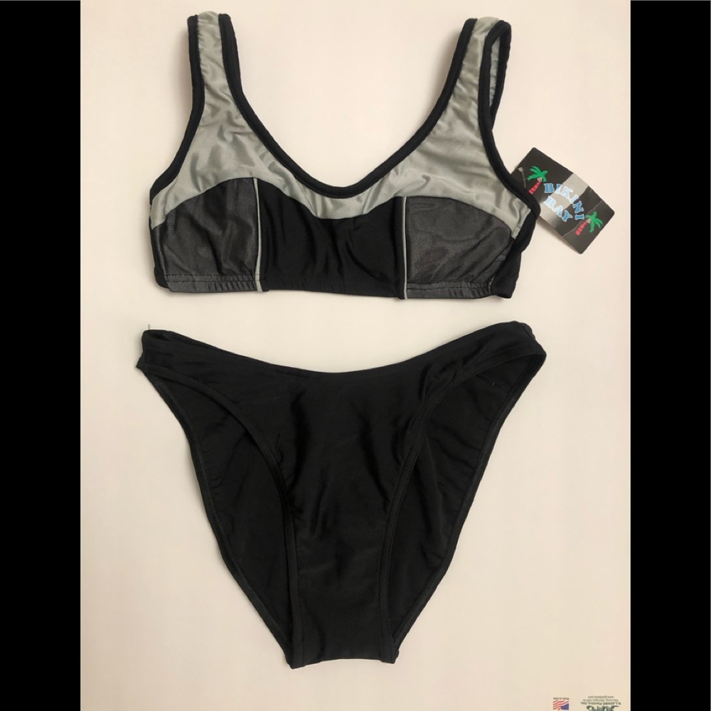 ROOTS “Retro Athletic Style” Bikini (Black-Grey-Silver)